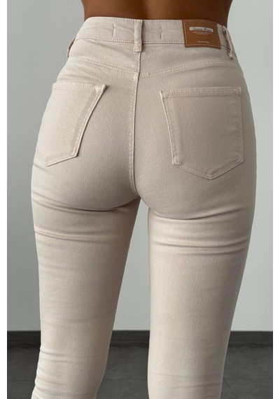 Lacarino 7580 Mira Kadın Jean Pantolon Bej
