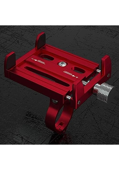 Kr01 Bisiklet Motorsiklet Gidon Telefon Tutucu,metal Vidalı Kırmızı 2 Mixed
