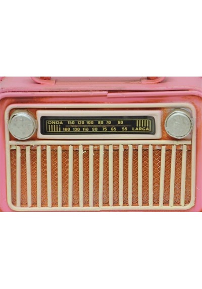 Dekoratif Metal Radyo C1322 Pembe Renk 1 Ad