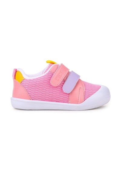 Kiko Kids Textile Cırtlı Kız Bebek Spor Ayakkabı Pembe