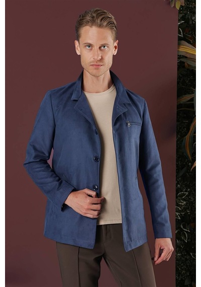 Efor Ka 080 Slim Fit Havacı Mavi Spor Kaban Mavi