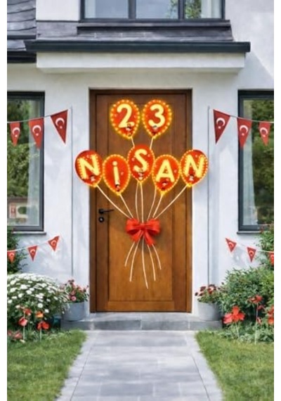 122 Parça 23 Nisan Dekoratif Süsü Flama Okul Süsü, Atatürklü Balon, Türk Bayrağı Pano Süsleri Yeni 2026