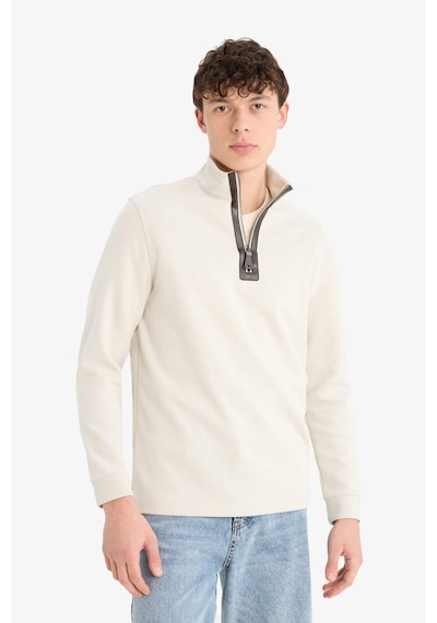 DeFacto Regular Fit Dik Yaka Yarım Fermuarlı Basic Düz Sweatshirt D7226AX25SPER37