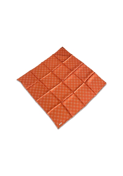 Armine Turuncu Monogram Desen Sura İpek Eşarp 9178-54 Çok Renkli