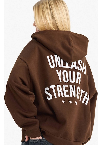 Defacto Coool Overshirt Fit Kapüşonlu Baskılı Sweatshirt G0965ax25wnbn191 Kahve Defacto Coool Overshirt Fit Kapüşonlu Baskılı Sweatshirt G0965ax25wnbn191 Kahve