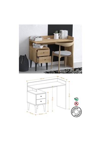 Decormet Puuk Çalışma Masası Dec0087 Ahşap Decormet Puuk Çalışma Masası Dec0087 Ahşap