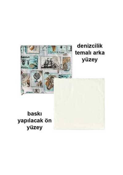 Sublimasyon Deniz Yıldızı Figürlü Yastık Beyaz