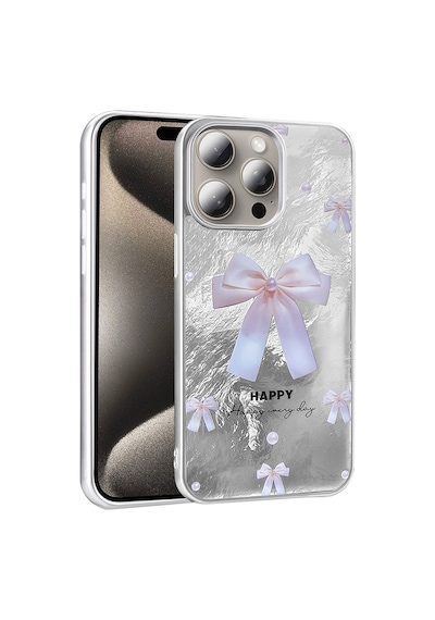 Apple     Uyumlu iPhone 15 Pro Max Kılıf Desenli Zore Mep Kapak İncili Fiyonk
