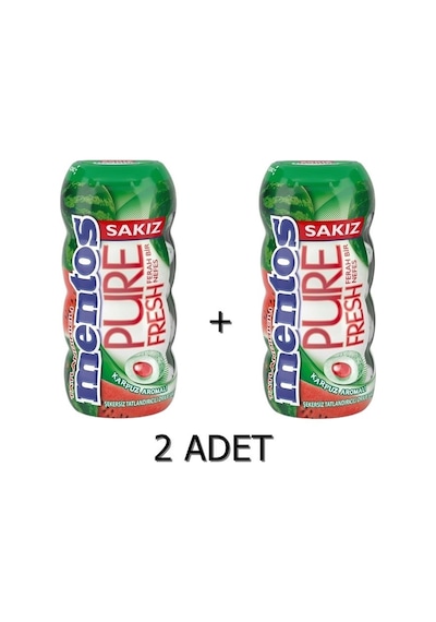 Mentos Pure Fresh Karpuz Aromalı Sakız Şekersiz Tatlandırıcılı 2 x 30 G