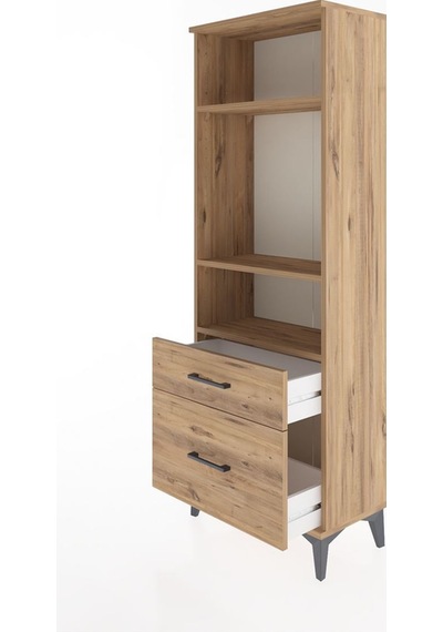Arges Dolap 3 Raflı 2 Çekmeceli 60x30x163 Çam-çam Atlas Çam