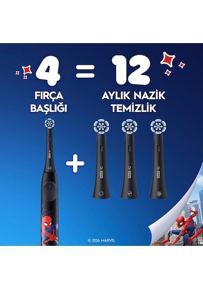 Oral-b Io Çocuk 6+ Spiderman Diş Fırçası Yedek Başlığı 4 Adet