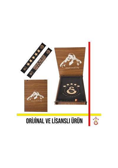 Galatasaray Lisanslı 5 Yıldızlı Gerçekleri Tarih Yazar Şal Atkı Icardi Ahşap Kutulu Siyah