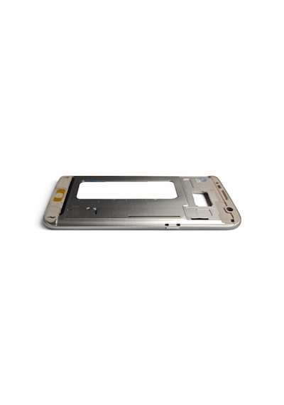G935 Orta Kasa Galaxy S7 Edge Uyumlu Siyah Renk Orta Kasa Çerçeve + Ses Açma On Off Tuş Plastik Kamera Camı Koyu Gri Gri - Siyah
