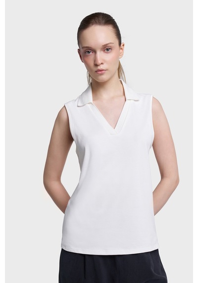 Lescon Kadın Polo Yaka Atlet 26y-2114 Beyaz