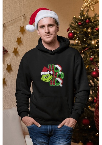 Grinch Hohoho Yenı Yıl Kapşonlu Sweatshirt 001