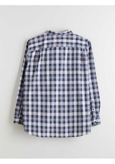 Lcwaıkıkı Classic Lacivert Büyük Beden Regular Fit Uzun Kollu Ekose Gabardin Erkek Gömlek