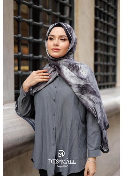 Mimiyum Authera Desen Soft Şal Siyah