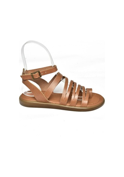 Fox Shoes S291016103 Taba Hakiki Deri Kadın Sandalet Taba