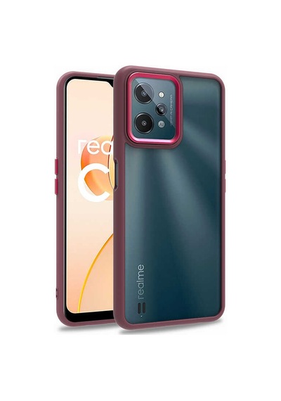 Zore Realme C31 Kılıf Flora Kapak - Kırmızı Kirmizi