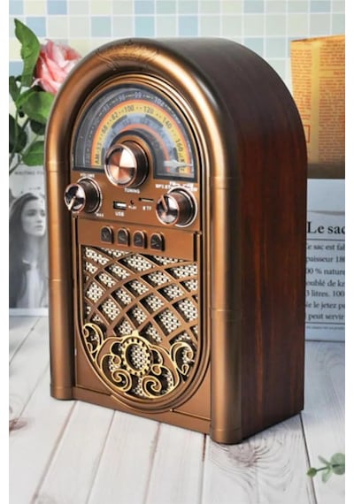 Raiseng R-1950btl Ahşap Görünümlü Retro Radyo - Nostaljik Tasarım Bluetooth Hoparlör