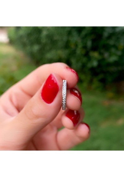 Tek Sıra Pırlanta Halka Küpe Ptk23
