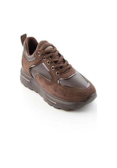 Bambi Kahve Kahve Süet Kadın Sneaker K01313003072 Kahve Rengi