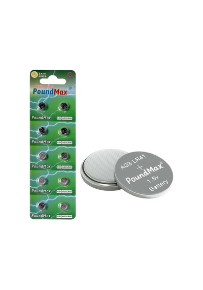 10 Adet Ag3 Lr41 Lr736 / L736 / G3 / G3a / 3ga / 192 / Gp192 / V3ga / Rw87 1.5v Poundmax Alkalin Düğme Piller Küçük