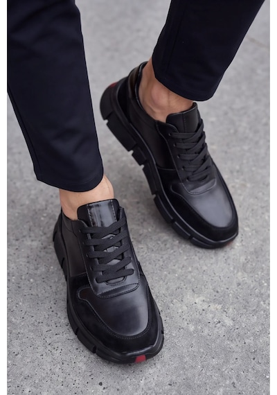 Monolithduo - Hakiki Deri Kalın Segment Tabanlı Bağcıklı Erkek Sneaker Ayakkabı, Parlatılmış Der... siyah Monolithduo - Hakiki Deri Kalın Segment Tabanlı Bağcıklı Erkek Sneaker Ayakkabı, Parlatılmış Der... siyah