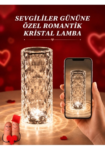 Sevgililer Günü İçin Hediye Kristal Lamba Sevgiliye Hediye Usb Şarjlı Gece Lambası Kopya