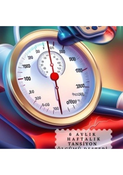 Tansiyon Ölçüm Takip Çizelgesi Defteri A Kalite Özel Tasarım 6 Aylık A6 Boyut Sarı