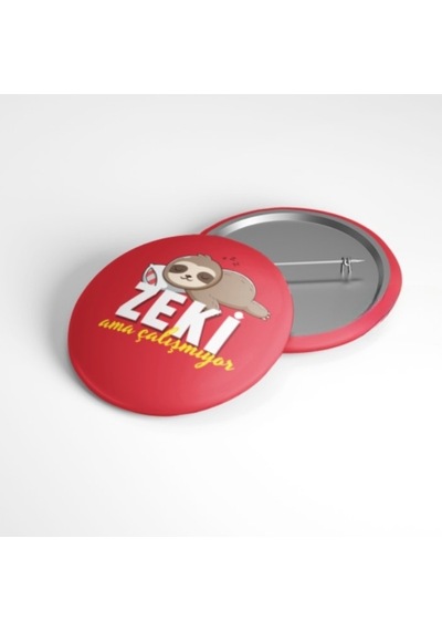 Zeki Ama Çalışmıyor - 58mm Rozet Çok Renkli