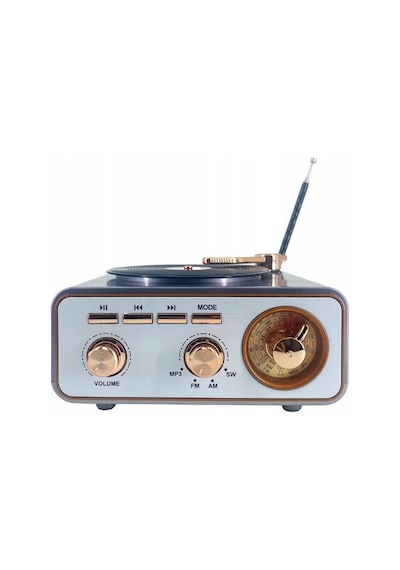 Rose Sp-425 Usb-sd-fm-bluetooth Destekli Şarjlı Nostaljik Retro Radyo - Gri