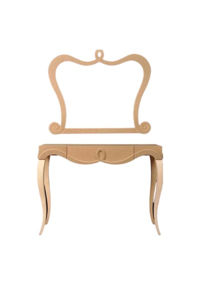 Dresuar Avangard Aslan Cnc Model Ahşap Kayın Ayak Mdf Tabla  Este Akçaağaç