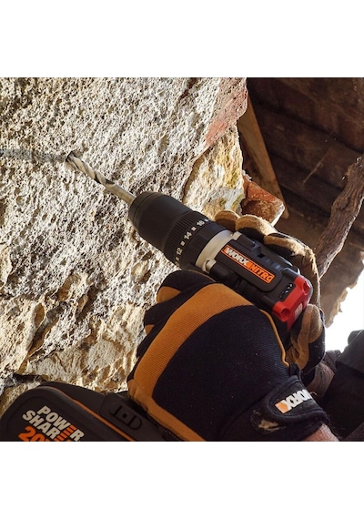 Worx WX925 20 V 2.0 AH Li-Ion Çift Akülü Kömürsüz Şarjlı Darbeli Matkap + WX265 Kömürsüz Darbeli Tornavida Kombo Set