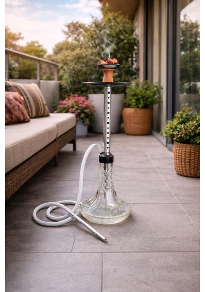 Lüks Cam Nargile 64 Cm Büyük Boy Kristal Şişe Modern Tasarım Nargile Seti