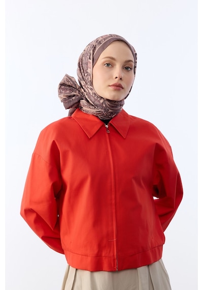 Mirsoy Scarf Asya Etnik Desen Şal Açık Vizon