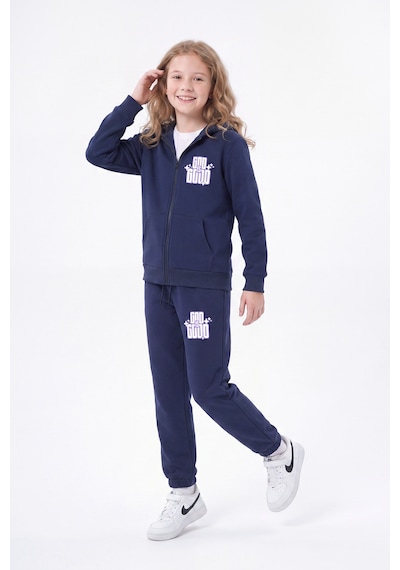 Fyk Kids 3 İplik Kız Çocuk Baskılı Kapüşonlu Fermuarlı Eşofman Takımı Lacivert Fyk Kids 3 İplik Kız Çocuk Baskılı Kapüşonlu Fermuarlı Eşofman Takımı Lacivert