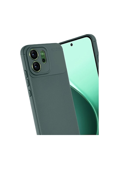 Oppo Reno 14f Uyumlu Auto Focus Karbon Kapak - Koyu Yeşil