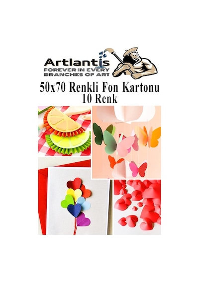 Fon Kartonu 10 Lu 50x70 Cm 2 Paket Arlantis 10 Renk Fon Kartonu 50 70 Okul Sınıf Kreş Anasınıfı