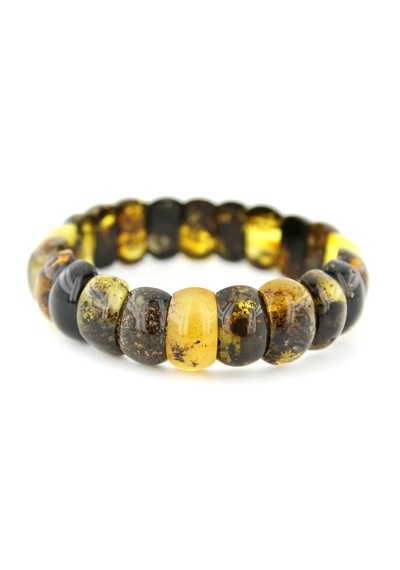 Kehribar Bileklik Fosilli Roleks Özel Tasarım Ambergold Blk23-60 Çok Renkli