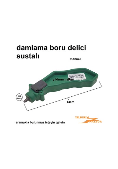Damlama Boru Delme Aparatı Düğmeli Plastik Delme Aleti
