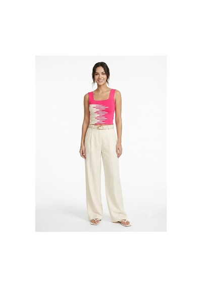 Onno Style Women Kare Yaka Kolsuz Askılı Kadın Bluz Pembe Renk