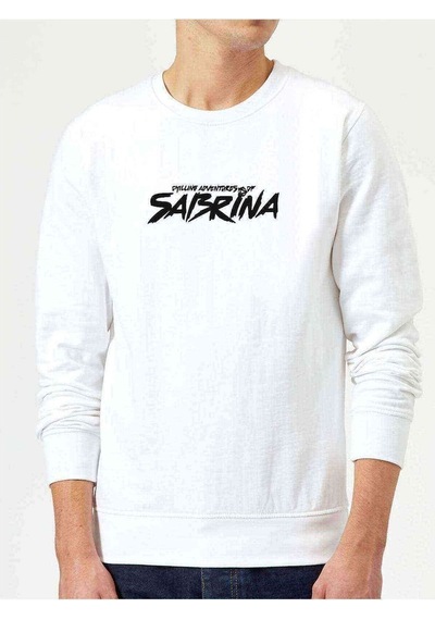 Chilling Adventures Of Sabrina Yazi Baskılı Beyaz Erkek Sweat