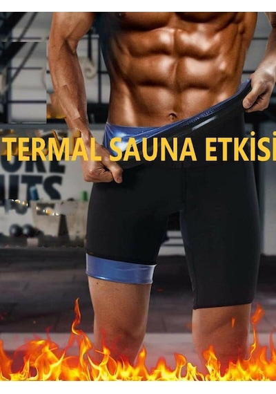 Mistirik Sauna Model Yüksek Bel Yağ Yakma Etkili Şort Siyah