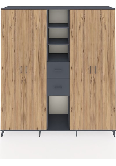 Hyperion Dolap 15 Raflı 2 Çekmeceli 4 Kapaklı 220x44x243 Antrasit-çam/antrasit Atlas Çam/antrasıt Hyperion Dolap 15 Raflı 2 Çekmeceli 4 Kapaklı 220x44x243 Antrasit-çam/antrasit Atlas Çam/antrasıt