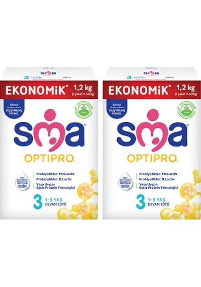 Sma Optipro Probiyotik 3 1- 3 Yaş Devam Sütü 1200 Gr X 2 Adet PKT.SMA.053
