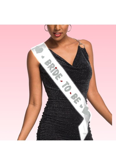 Bride To Be Kuşak. 160 Cm x 6 Cm - Gümüş