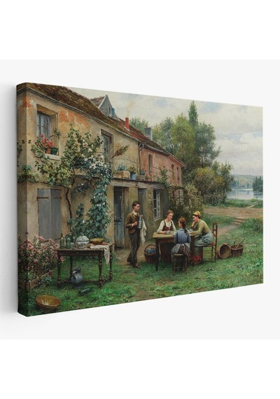 Es10 U01mrs seri Bahçede Kahve Keyfi 19, Yüzyıl Tablosu-6529 (70 x 100)