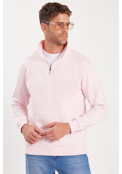Tudors Unisex Relax Fit Rahat Kesim Pamuklu İçi Polarlı Yarım Fermuarlı Pembe Dik Yaka Sweatshirt-35170 Pembe Tudors Unisex Relax Fit Rahat Kesim Pamuklu İçi Polarlı Yarım Fermuarlı Pembe Dik Yaka Sweatshirt-35170 Pembe