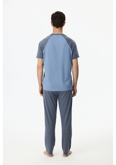 Penti Erkek Tailored Blue Pantolon Kısa Kollu Pijama Takımı Çok Renkli